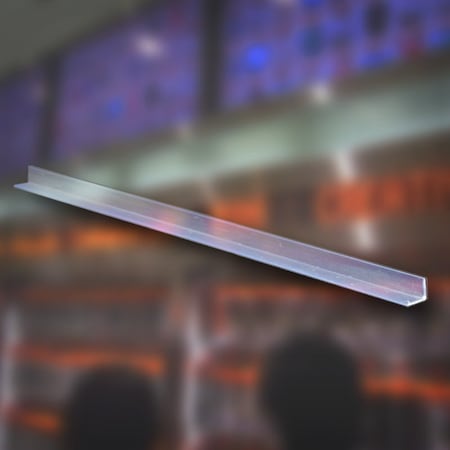 Azar Displays 72'' L x 0.625'' W x 0.625'' H Clear L- Shape Extrusion, 5PK 600078